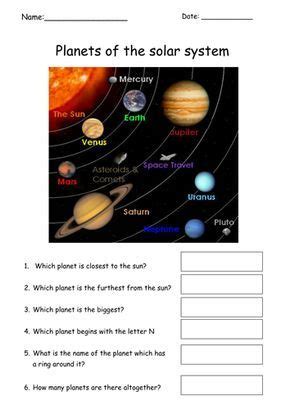 simple planets worksheet planets worksheets teaching resources