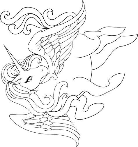 simple realistic unicorn coloring pages japaneserety