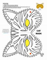 Mask Cat Coloring Halloween Printable Pages Masks Cutouts Cut Color Cutout Fun Pete Kids Kitty Animal Xcolorings Popular sketch template