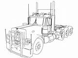 Coloring Truck Pages Semi Trailer Peterbilt Kenworth Tractor Camper Horse Drawing Printable Trucks Cabover Line Color Sketch Getdrawings Trailers Getcolorings sketch template