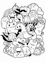 Doodle Coloring Pages Printable Kawaii Cute Doodles Drawings Monsters Drawing Monster Colouring Designs Save Book Choose Board sketch template