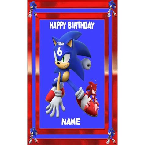 personalised sonic  hedgehog birthday card    pp  ebid