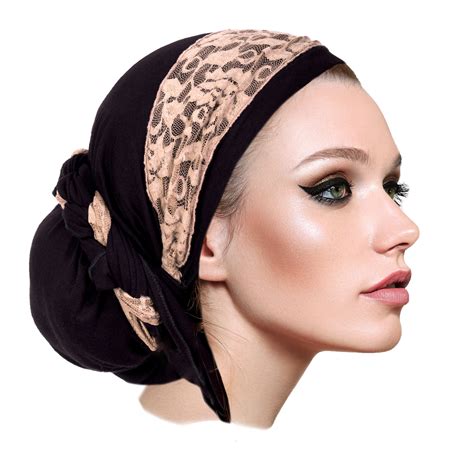 sharirose long black headscarf vintage lace