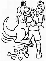 Coloring Boxing Kangaroo Pages Sports Fighting Guy Cliparts Clipart Gloves Printable Print Kids Categories Library Animals Coloringonly sketch template