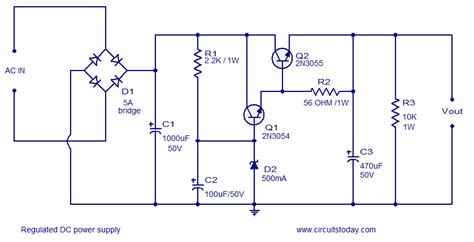 regulated dc power supply  transistors