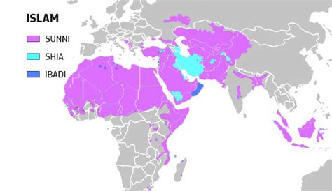 sunni  shia islam map