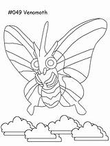 Venomoth Pokemon Coloring Pages sketch template