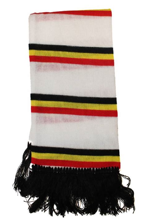 sjaal gestreept belgie wit zwart geel rood megatipbe