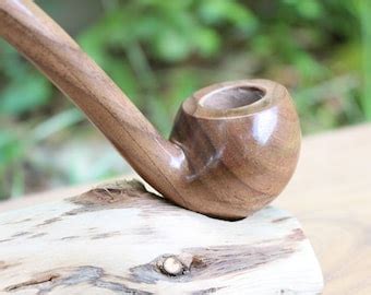 pippin wooden smoking pipe walnut  long stand included