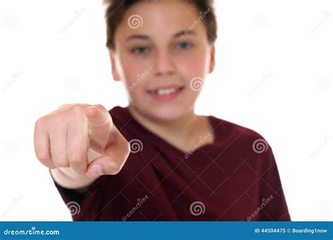 young boy pointing   finger    stock image image