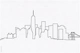 York Skyline Outline Coloring City Drawing Nyc Tower Pages Template Bridge sketch template