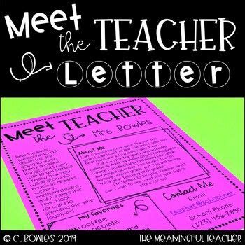 meet  teacher letter editable letter  teacher meet  teacher