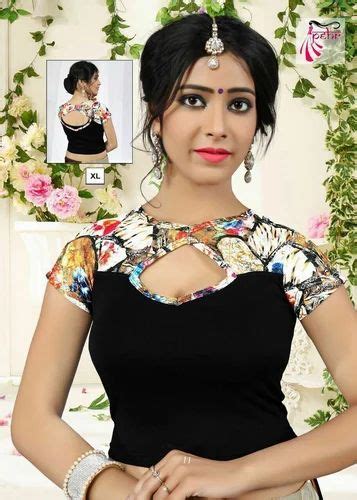 cotton  sleeves designer printed party wear blouse rs  piece