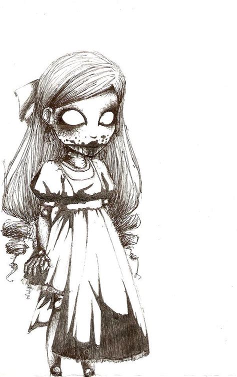 creepy girl drawing  getdrawings