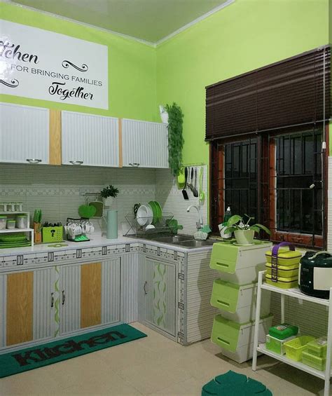desain interior dapur nuansa hijau  cantik desainer interior