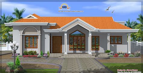 beautiful single floor house elevation  sq ft kerala home design  floor plans