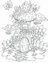 Fairy Coloring House Pages Mushroom Printable Getcolorings Color Getdrawings Print sketch template