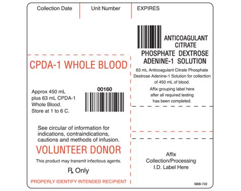 sbb  blood bag base labels  codabar symbology