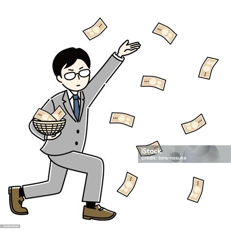 business person  throws money stock illustration  image