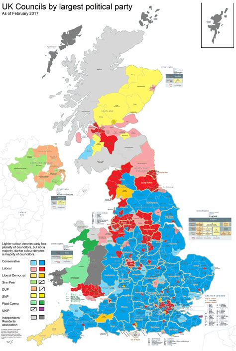 uk district councils  council areas  largest political party mapfans