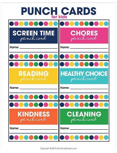 printable punch cards printable word searches