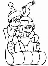 Kleurplaten Iarna Colorat Slee Desene Planse Mewarnai Coloring4free Musim Dingin Inverno Animasi Ausmalbild Animierte Animaatjes Bergerak Jaargetijden Invierno Kerst Toboggan sketch template