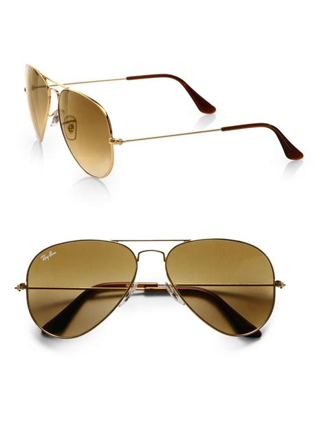 Ray Ban Original Aviator Sunglasses In Brown Lyst