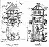 Tower House Plans Water Stone Fire Lookout Observation Plan Towers Cabin Drawing Floor Wayah Bald Medieval Fantasy Sears Getdrawings Carolina sketch template