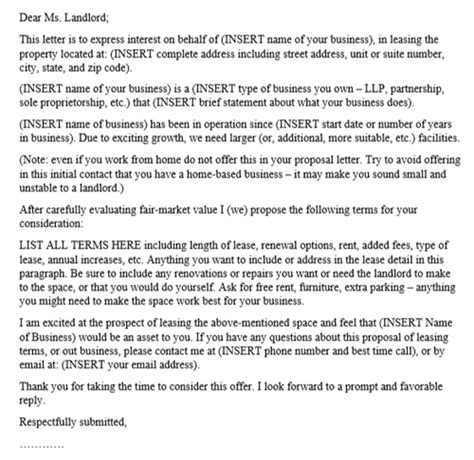 lease renewal letter template sample letters