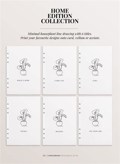 printable dashboards full collection  minimal planner etsy