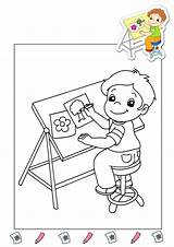 Illustrator Coloring Works Book Stock sketch template