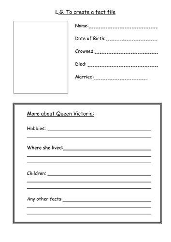 blank fact file template teaching resources