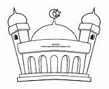Mewarnai Masjid Sketsa Ibadah Berdoa Tk Pergi Abu sketch template