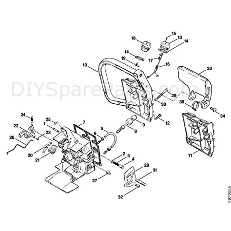 stihl  chainsaw  parts diagram handle housing