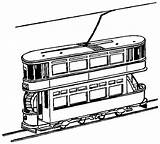 Tramway Colouring Treni Clipart Trenes Transportation Disegni Colorare Drawing Trains Locomotive Coloriages Drawings sketch template