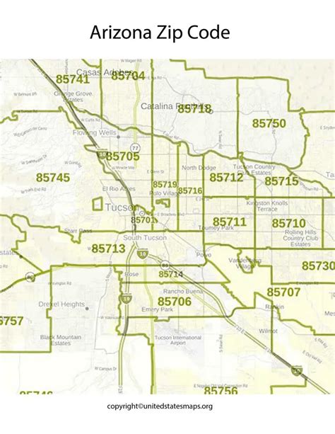Arizona Zip Code Map Map Of Arizona By Zip Code