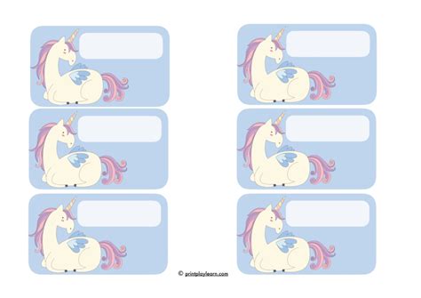 printable editable unicorn  tag template estrelaspessoais