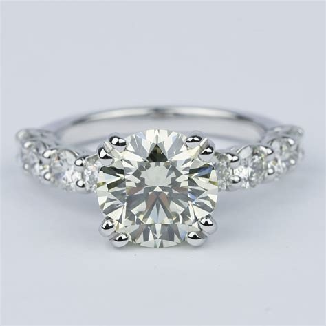 diamond engagement ring  large side diamonds  carat