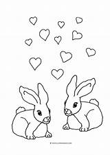 Coloring Bunnies Pages Hearts Two Valentines Heart Cute Valentine Easter Find Clipartqueen sketch template