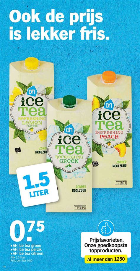 ah ice tea groen ice tea perzik ice tea citroen aanbieding bij albert heijn