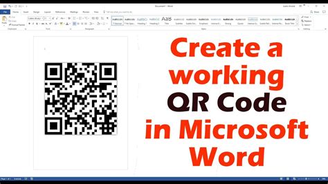 create  working qr code  microsoft word youtube