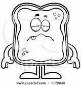 Jam Mascot Toast Coloring Clipart Cartoon Sick Surprised Thoman Cory Vector Outlined Depressed Royalty Happy 2021 Clipartof sketch template