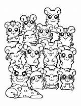 Hamtaro Ausmalbilder Hamster Ausdrucken Coloriage Coloriages Animaatjes Hamsters Malvorlagen Ausmalbild Colorier Animes sketch template