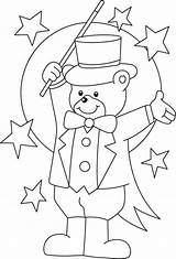 Circus Coloring Pages Kids Bear Ringmaster Colouring Printable Magician Teddy Theme Coloring4free Crafts Preschool Clown Carnival Color Sheets Bestcoloringpages Clip sketch template