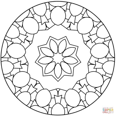 simple abstract mandala coloring page  printable coloring pages