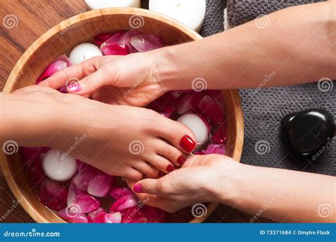 massage  woman  foot  spa salon stock photo image  pamper