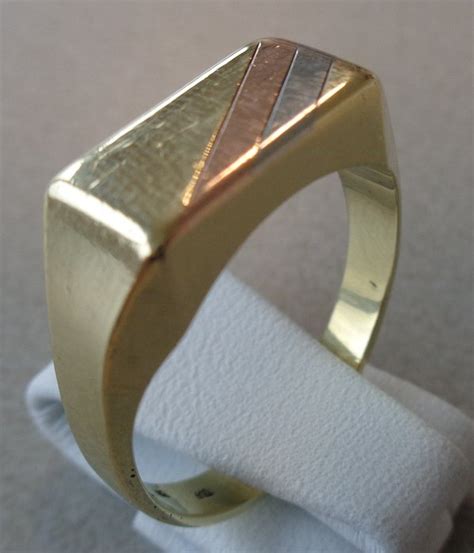 massieve heren ring met drie kleuren goud catawiki