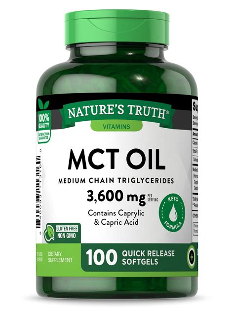 natures truth mct oil capsules mg  softgels keto friendly
