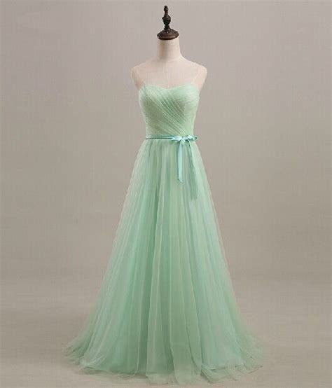 light green tulle sweetheart a line prom dress lange kjoler