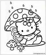 Kitty Hello Pages Cute Coloring Color Cartoons sketch template